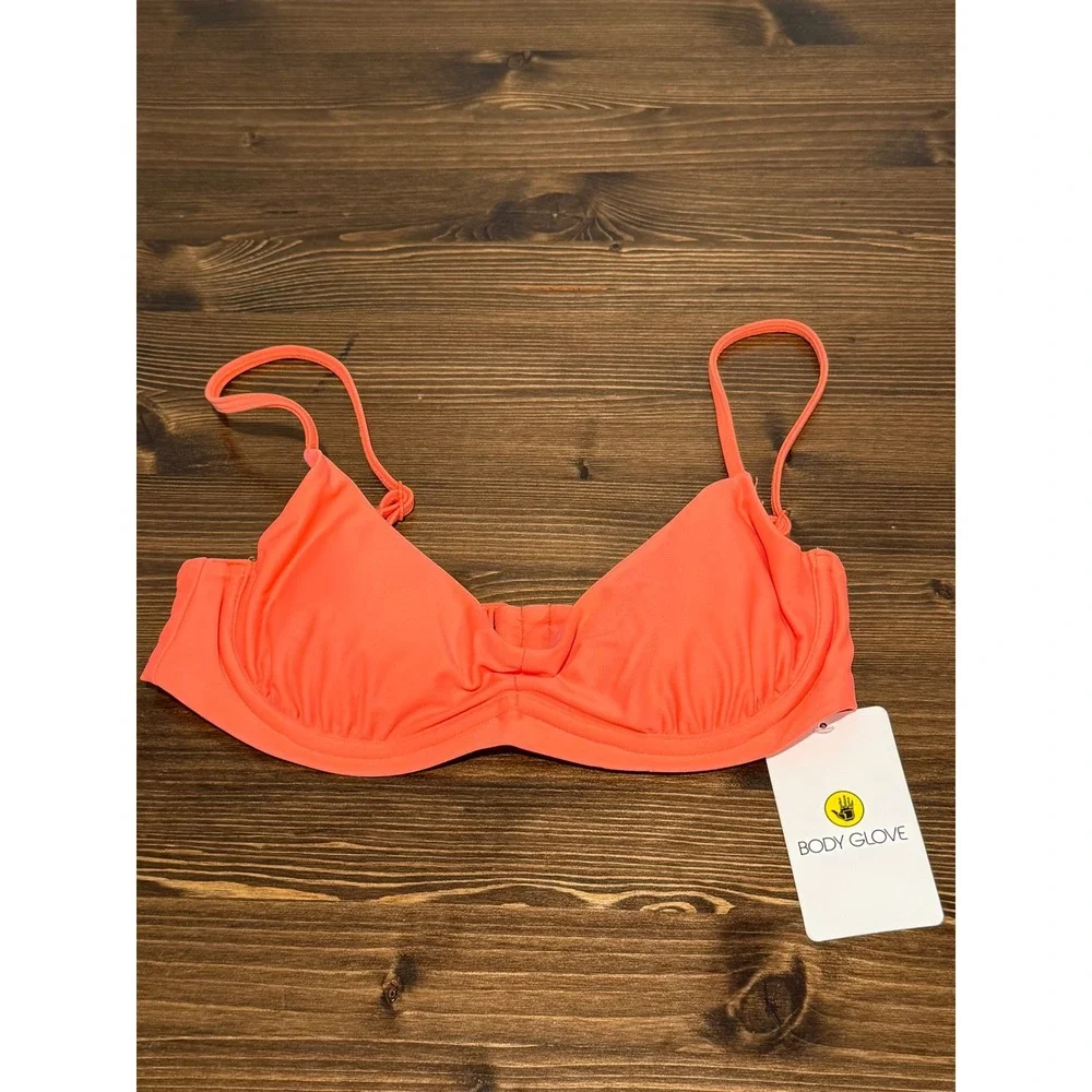 Body Glove Palmer Sunset Coral Bikini Top Swimsuit XS TP